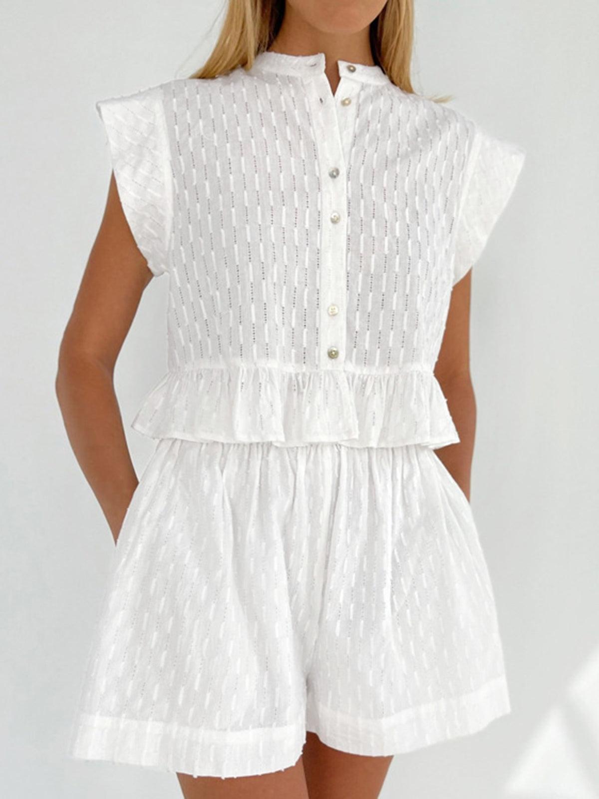 Ensemble de Shorts en Coton à Manches Courtes
