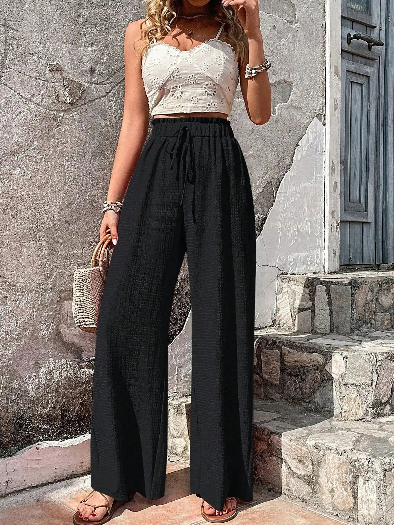 CHERISE | Pantalon Ample et Léger avec Taille Élastique