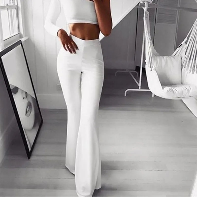 THAISSA | Pantalon Évasé Taille Haute avec Une Coupe Élégante