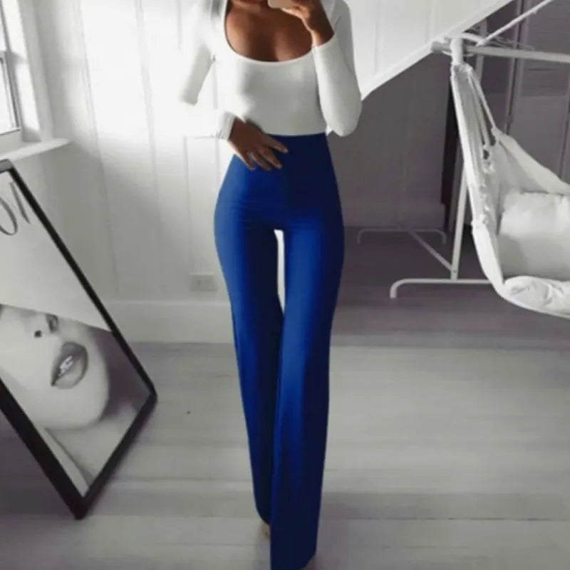 THAISSA | Pantalon Évasé Taille Haute avec Une Coupe Élégante