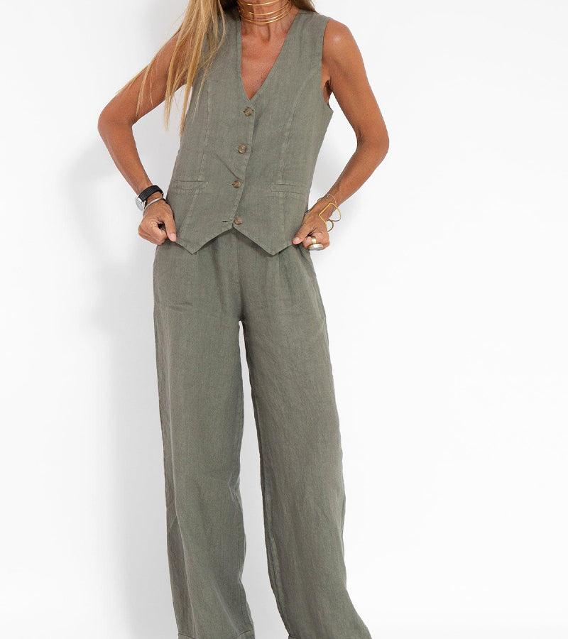 Veste & Pantalon en Coton Décontracté
