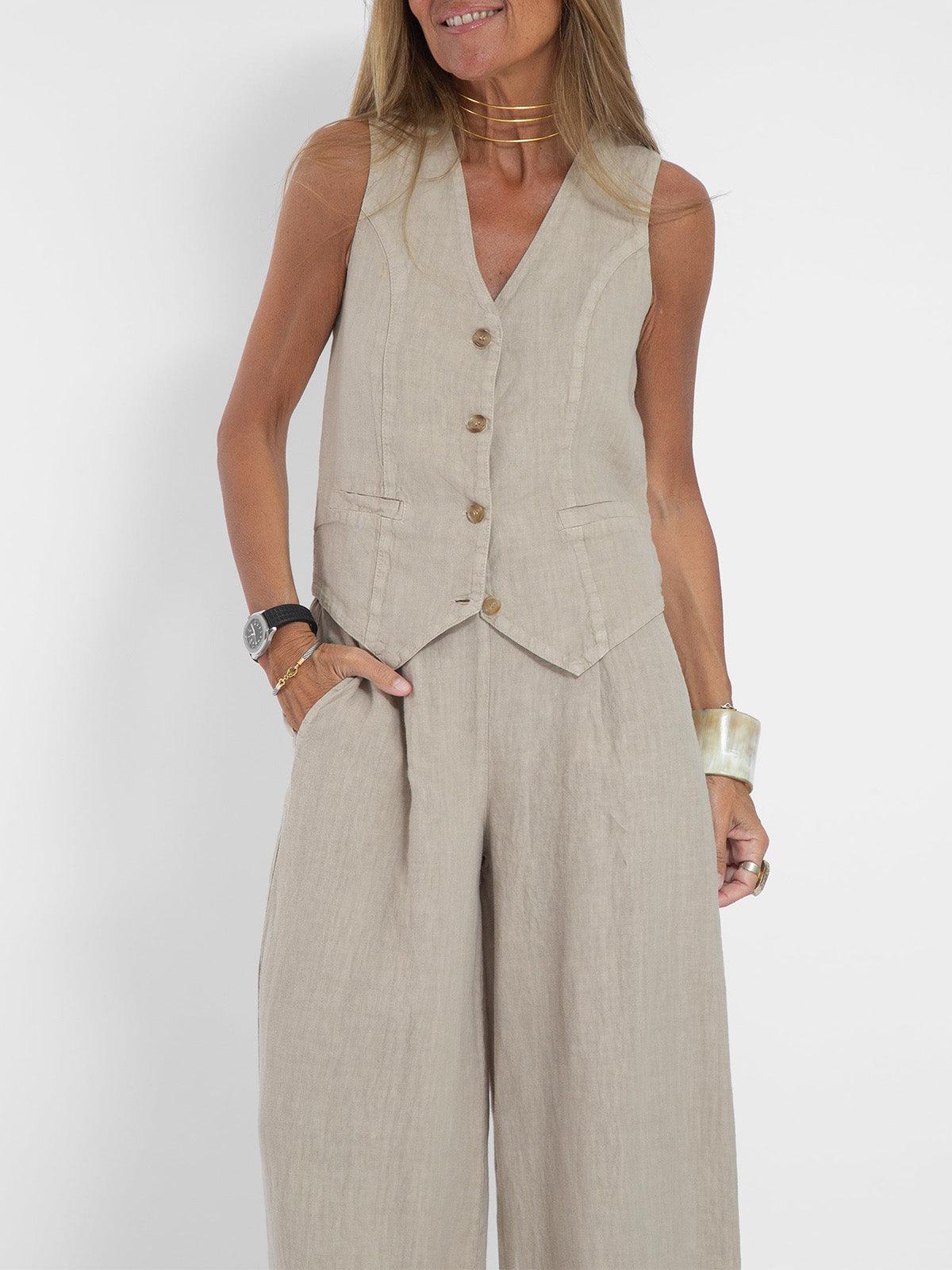 Veste & Pantalon en Coton Décontracté
